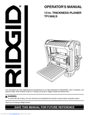 RIDGID TP1300LS Operator's Manual