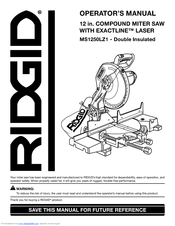 RIDGID MS1250LZ1 Operator's Manual