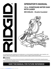 RIDGID MS1250LZA Operator's Manual