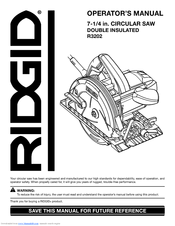 RIDGID R3202 Operator's Manual