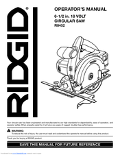 RIDGID R8452 Operator's Manual