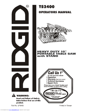 Ridgid Table Saw User Manual