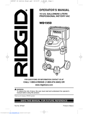 RIDGID WD1950 Operator's Manual