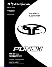 Rockford Fosgate Punch RFT3101A Installation & Operation Manual