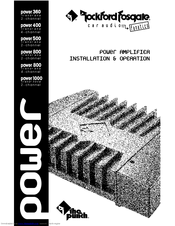 Rockford Fosgate 1000 Installation And Operation Manual