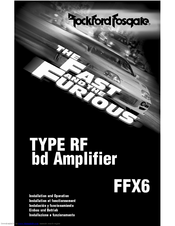 Rockford Fosgate FFX6 Installation And Operation Manual