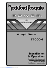 Rockford Fosgate T1000-4 Installation And Operation Manual
