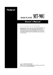 Roland MT-90U Owner's Manual