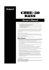 Roland CUBE-30 BASS Owner's Manual