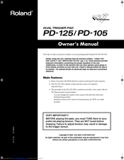 Roland PD-125/PD-105 Owner's Manual