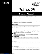Roland VGA-3 Owner's Manual
