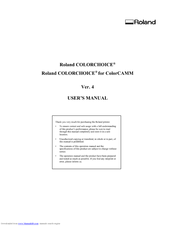 Roland COLORCHOICE 4 User Manual