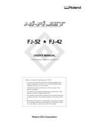 Roland FJ-52 User Manual