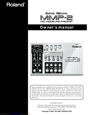 Roland MMP-2 Owner's Manual