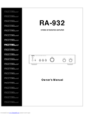 Rotel RA-932 Owner's Manual