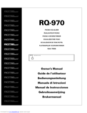 Rotel RQ-970 Owner's Manual