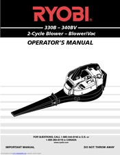 Ryobi 330B, 340BV Operator's Manual