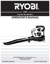 Ryobi 290r 2 Operator's Manual