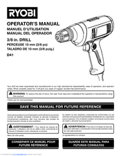 Ryobi D42K Operator's Manual