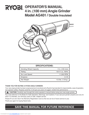 Ryobi AG401 Operator's Manual