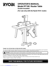 Ryobi RT100 Operator's Manual