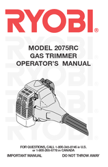 Ryobi 2075RC Operator's Manual