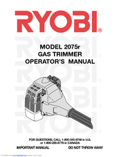 Ryobi 2075r Operator's Manual