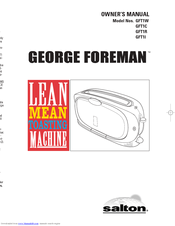 George Foreman GFT1I Owner's Manual