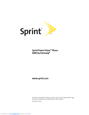 Samsung Sprint Power Vision A900 User Manual