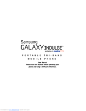 Samsung GALAXY INDULGE GH68-32785A User Manual