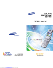 Samsung SGH-T400 Owner's Manual