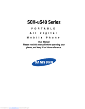 Samsung SCH-u540 Series User Manual