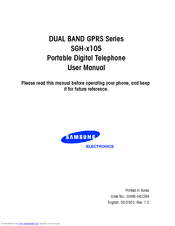 Samsung SGH SGH X105 User Manual