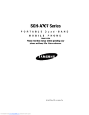 Samsung SGH-A707 SERIES User Manual