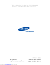 Samsung SGH-E810 Quick Manual