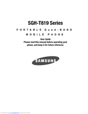 Samsung SGH T819 - Cell Phone 30 MB User Manual
