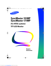 Samsung SynkMaster 171MP Owner's Instructions Manual