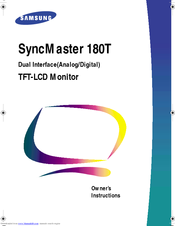 Samsung SyncMaster 180T Owner's Instructions Manual