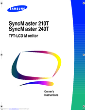 Samsung 240T - SyncMaster 240 T Owner's Instructions Manual