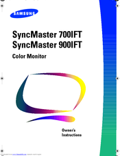 Samsung SyncMaster 700IFT, 900IFT Owner's Instructions Manual