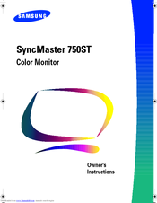Samsung SyncMaster 750ST Owner's Instructions Manual