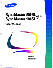 Samsung SyncMaster 900SL Plus Owner's Instructions Manual
