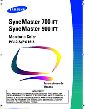 Samsung SYNCMASTER PG19IS Manual Del Usuario