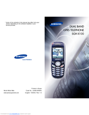Samsung SGH-X100SBA Quick Manual