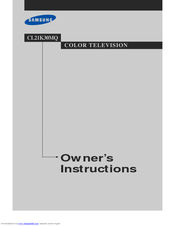 Samsung CL-21K30M1 Owner's Instructions Manual