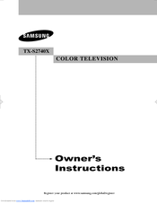 Samsung TX-T2742 Owner's Instructions Manual