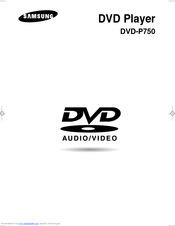 Samsung DVD-P750 User Manual
