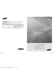 Samsung PN63A760T1F User Manual