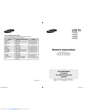 Samsung LA32S8 Owner's Instructions Manual