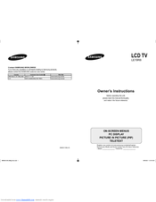 Samsung LE19R86BD Owner's Instructions Manual